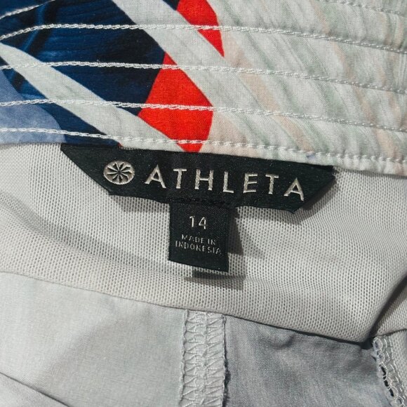 Athleta Hudson Shorts 14 Floral Tropical Palm Print Zip Fly Zipper Pockets XL - Picture 10 of 10